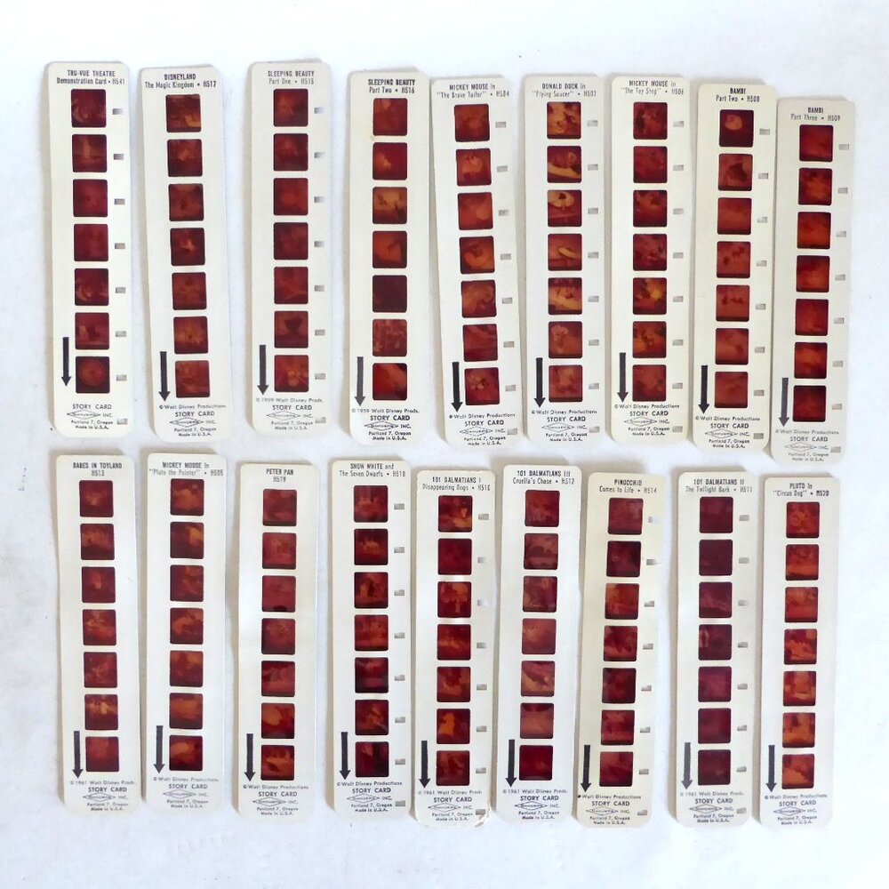 VINTAGE 1959-61 SAWYER’S TRU-VUE VIEWMASTER STORY CARDS DISNEY DISNEYLAND MICKEY